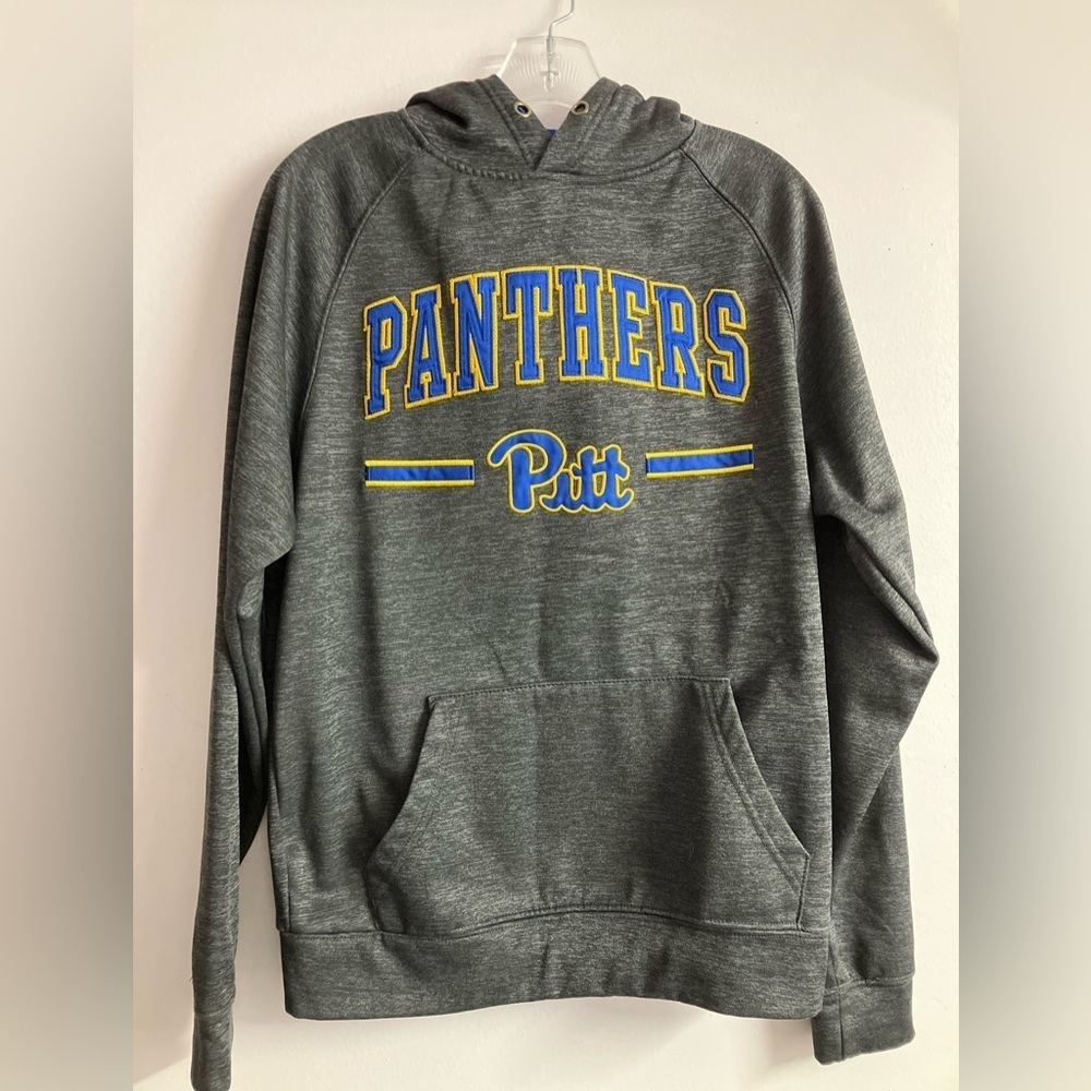 Pitt Panthers Pullover Hoodie, Men’s Small, Gray/Blue/Gold by Colosseum